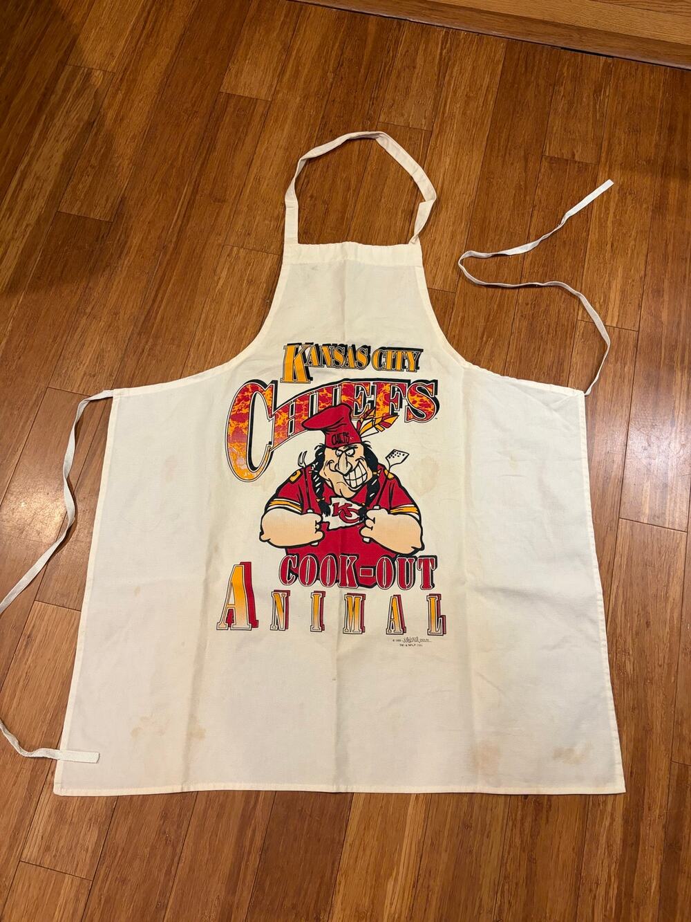 Vintage KC Chiefs Cook-Out animal apron- 1993